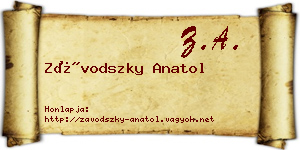 Závodszky Anatol névjegykártya